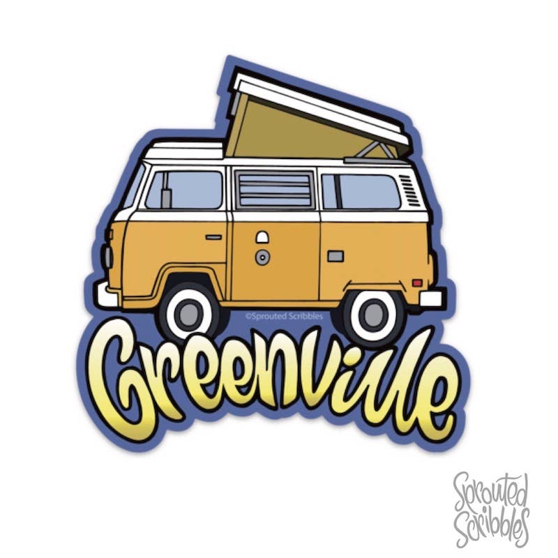 Greenville Sticker - South Carolina VW Travel Bus SC