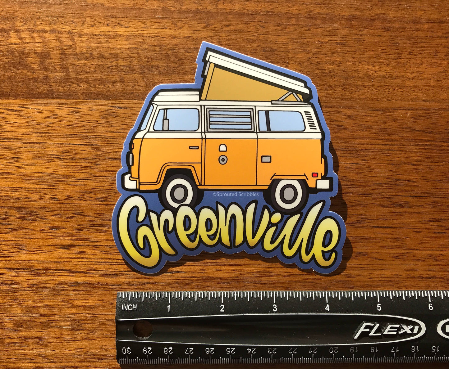 Greenville Sticker - South Carolina VW Travel Bus SC