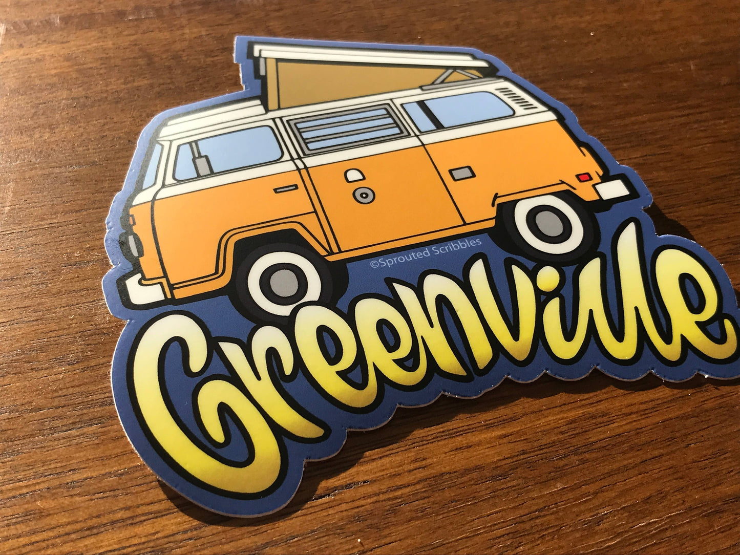 Greenville Sticker - South Carolina VW Travel Bus SC