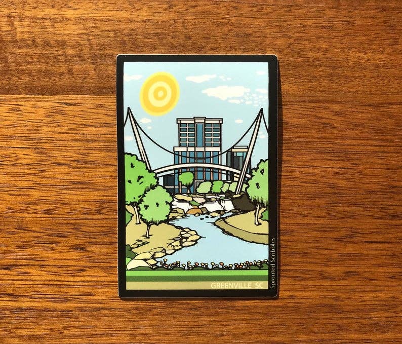 Greenville Sticker - Falls Park South Carolina SC Travel