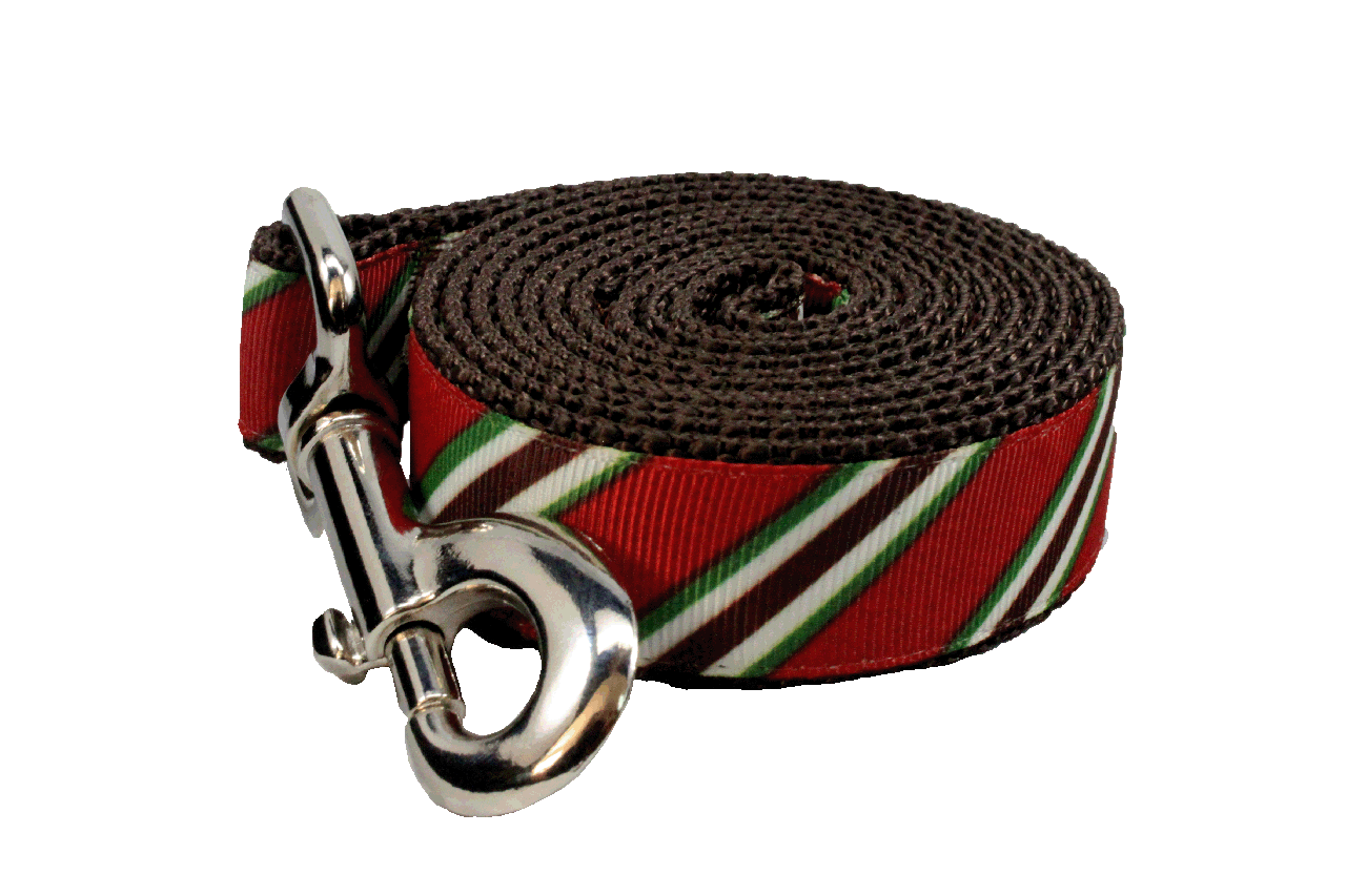 Oxford Dog Leash - Dad's Tie Burgundy