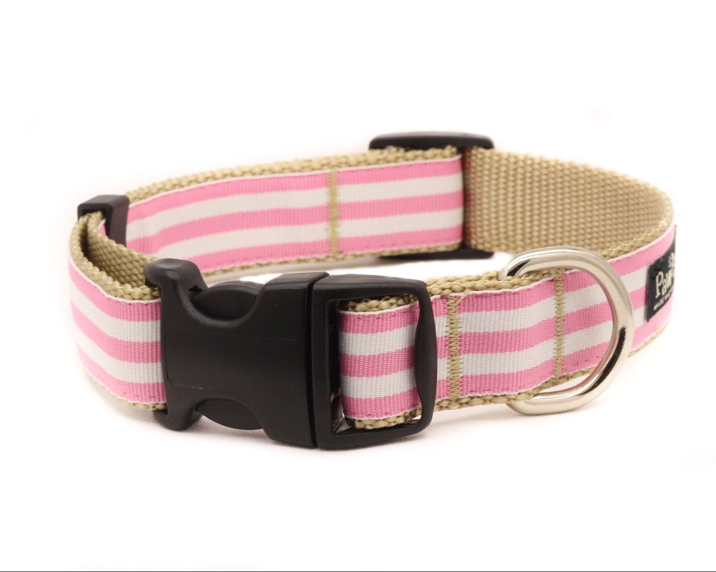 McBee Dog Collar - Pink Cabana Stripe
