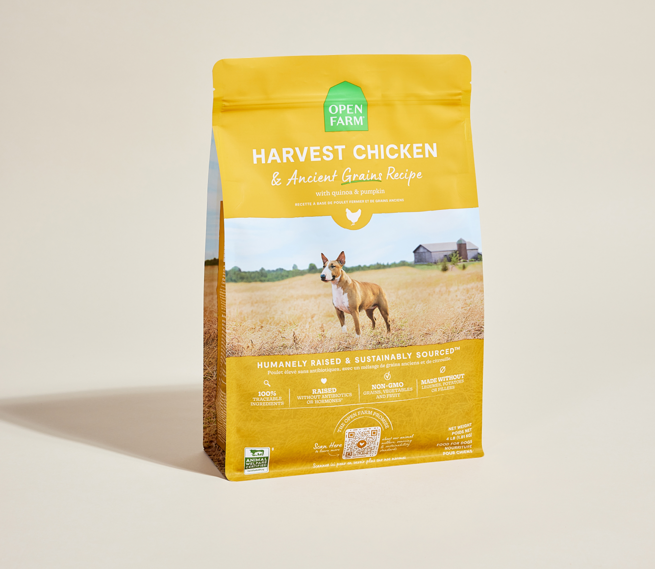 Open Farm-Harvest Chicken & Ancient Grains Dog Kibble 4lb