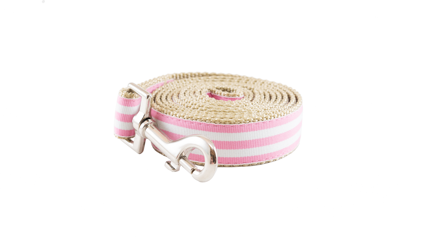 McBee Dog Leash Pink Cabana Stripe