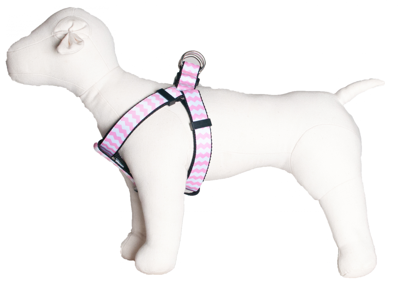 Chevron Dog Harness - Pink