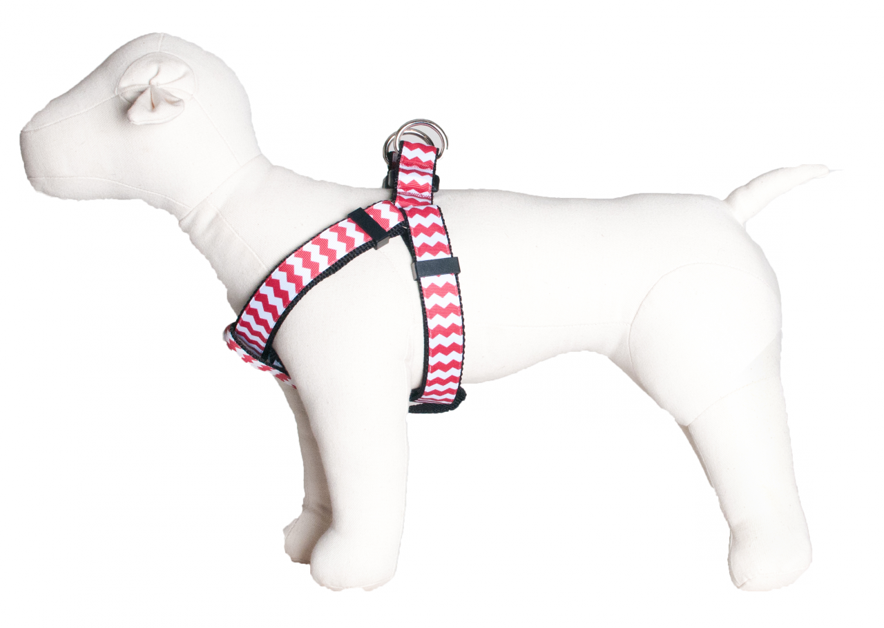Chevron Dog Harness - Red