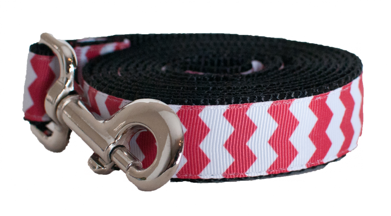 Chevron Dog Leash - Red