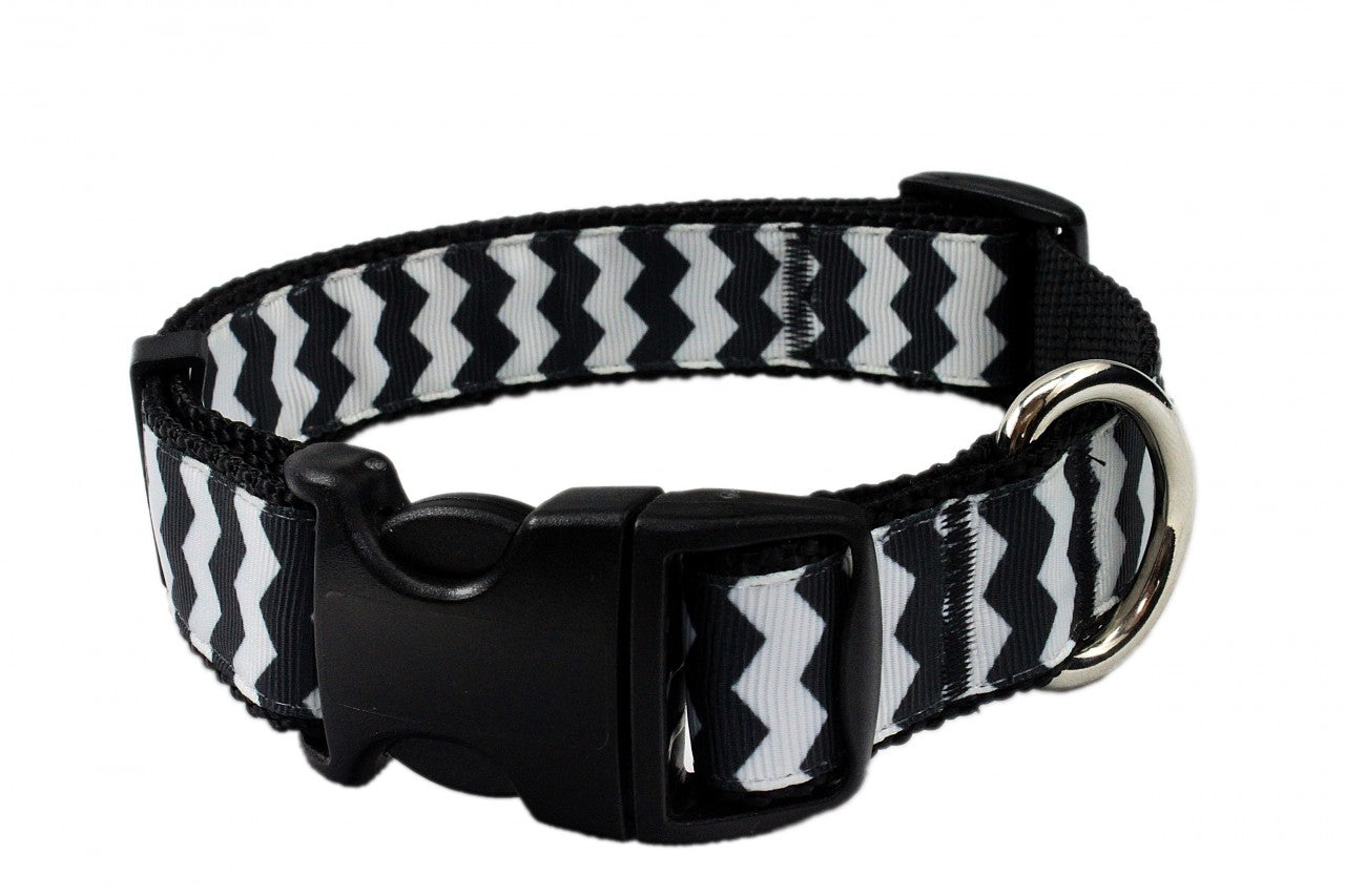 Chevron Dog Collar - Black/Black