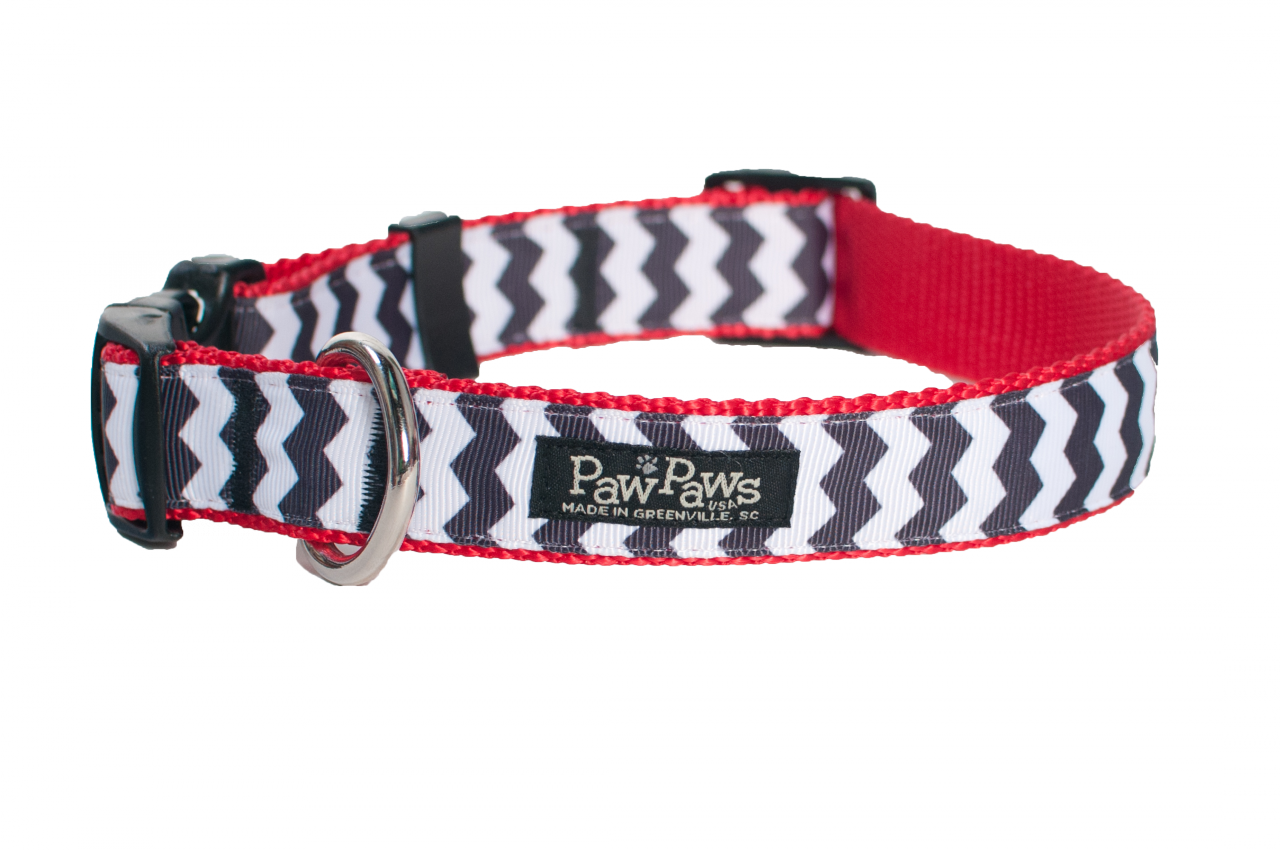 Chevron Dog Collar - Black/Red