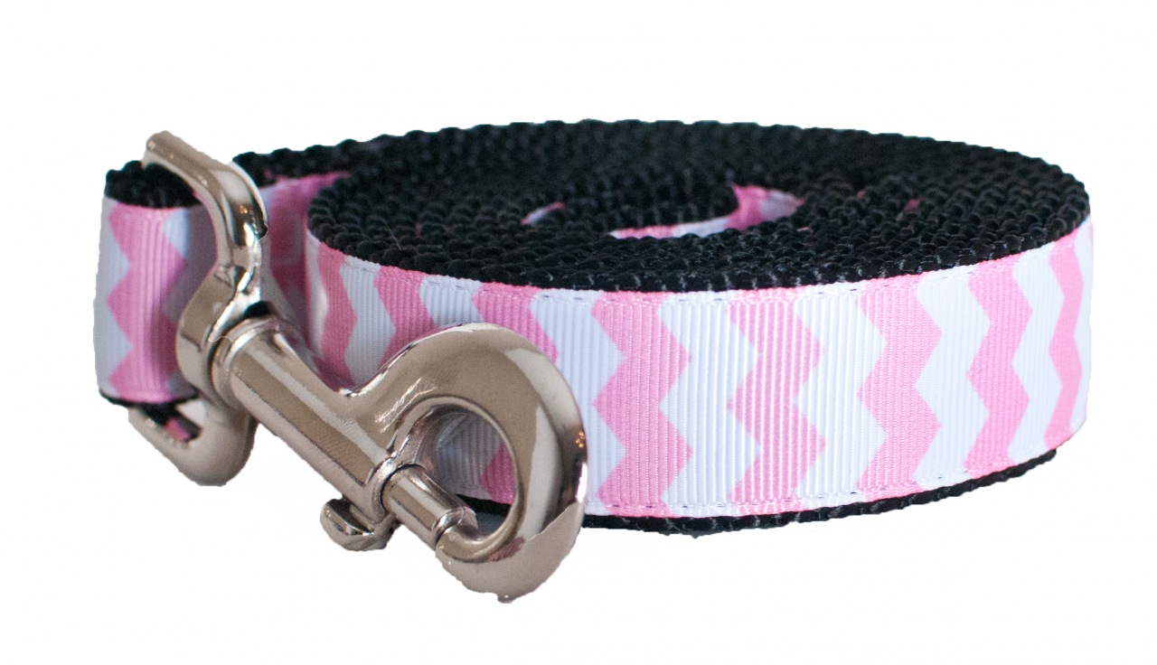 Chevron Dog Leash - Pink