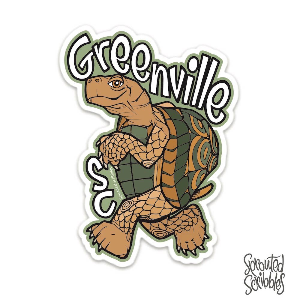 Greenville Sticker - Turtle SC South Carolina Upstate Cute