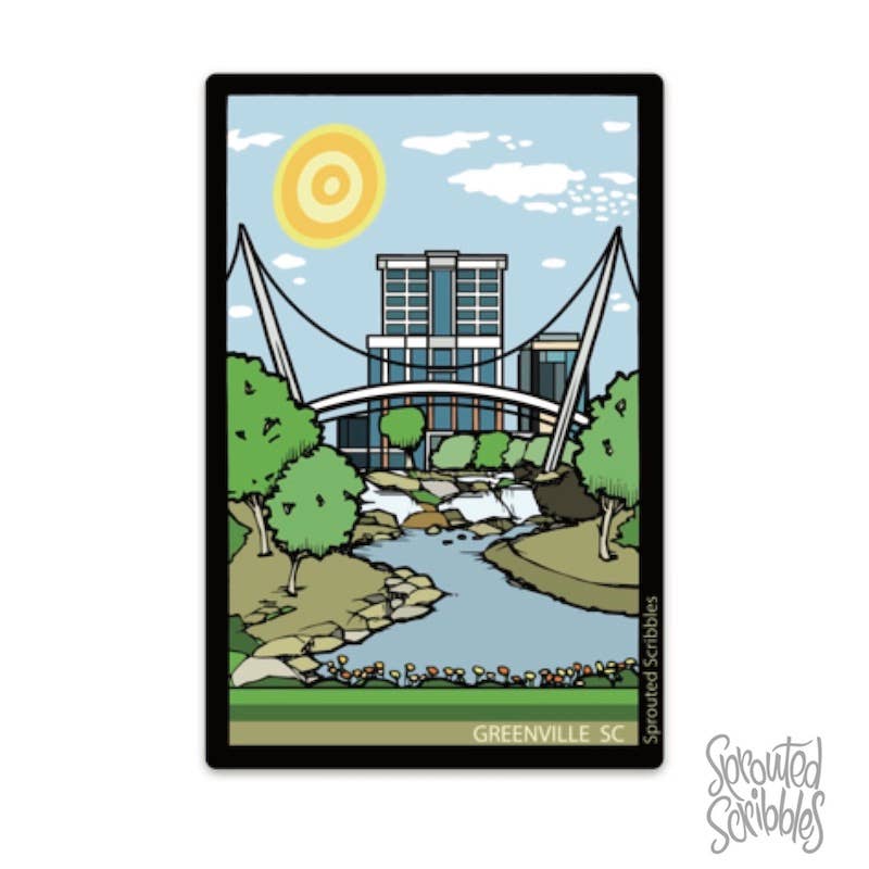 Greenville Sticker - Falls Park South Carolina SC Travel