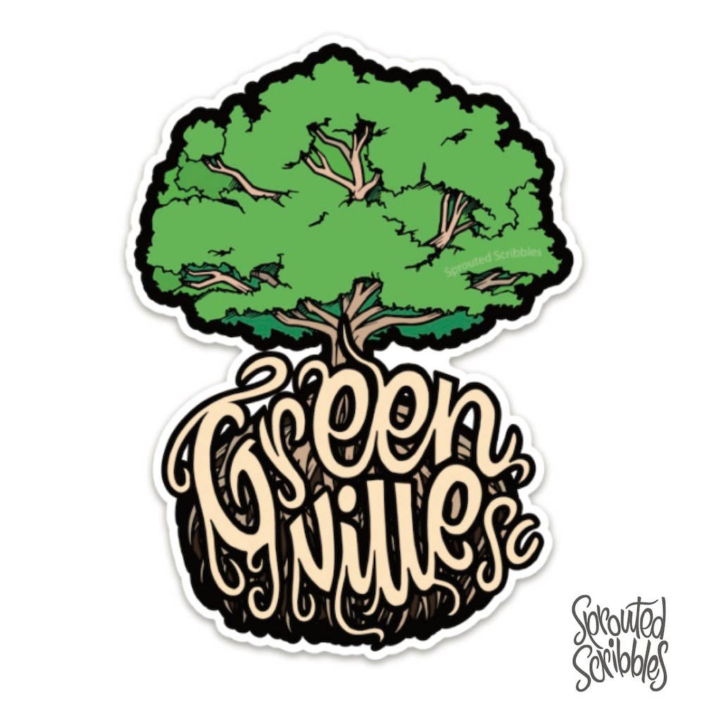 Greenville Sticker - Medusa Tree - Falls Park South Carolina