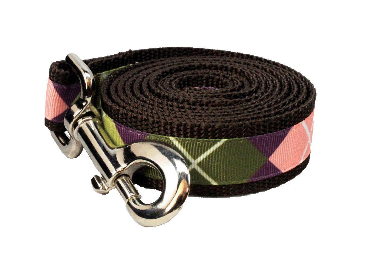 Sweet Pea Dog Leash - Pink Argyle