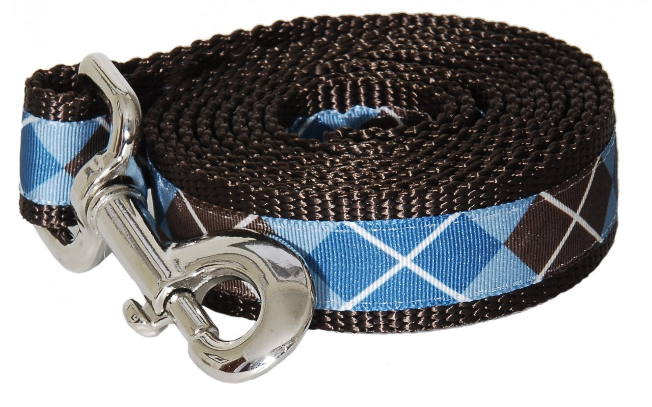 Chocolate Snow Cone Dog Leash - Argyle