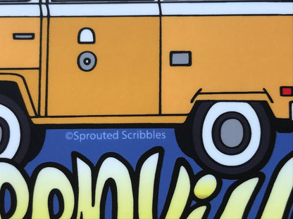Greenville Sticker - South Carolina VW Travel Bus SC