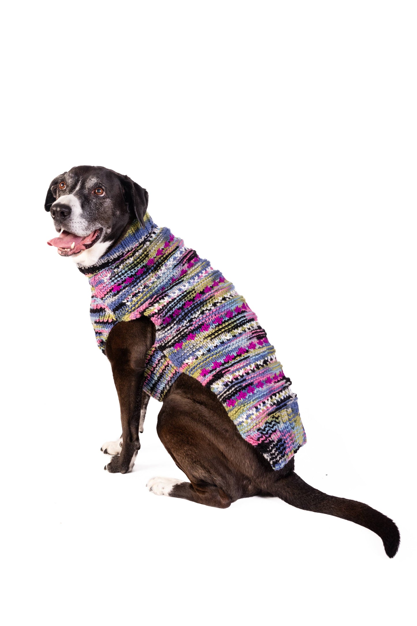 Purple Woodstick Cable Dog Sweater