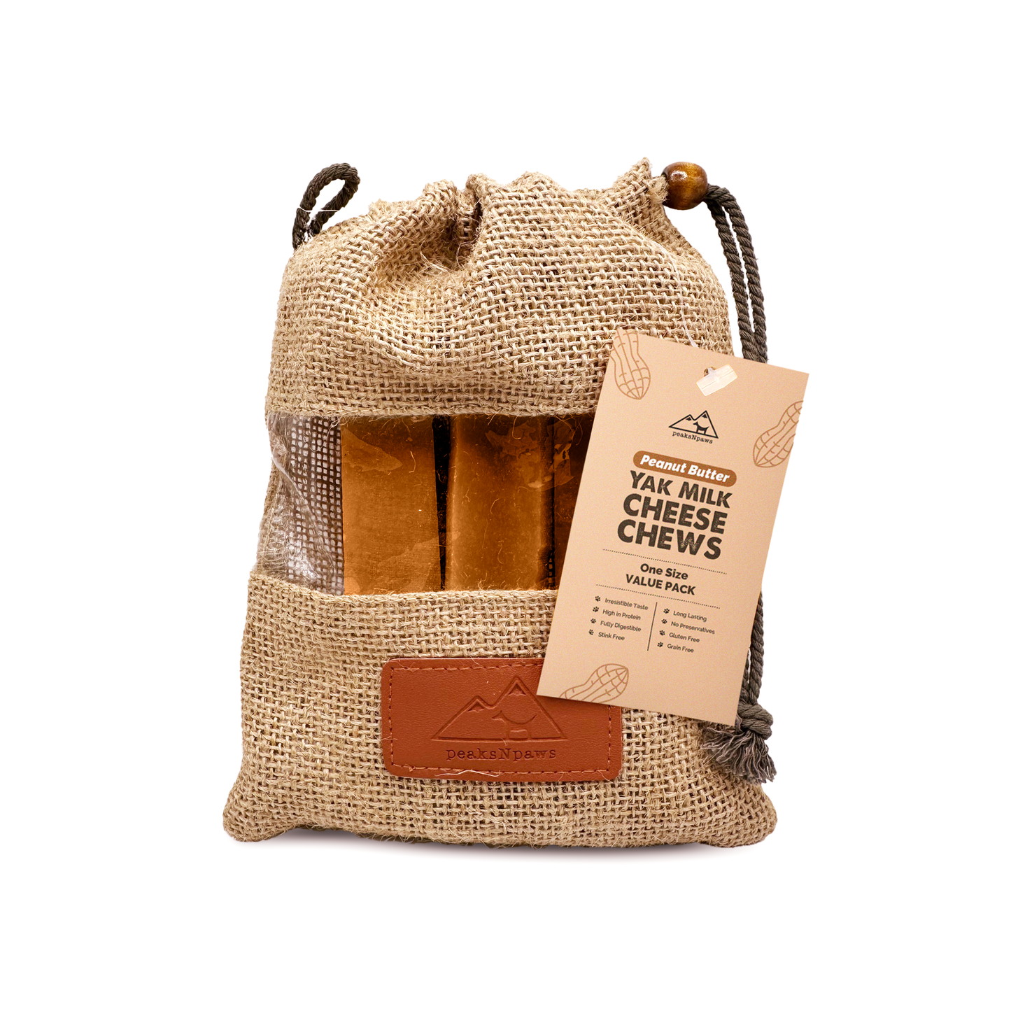 Peanut Butter Yak Milk Chews - Large Sized