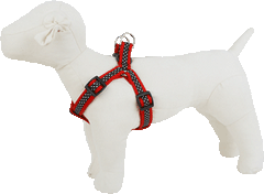 Pembroke Polka Dot Dog Harness-Black/Red