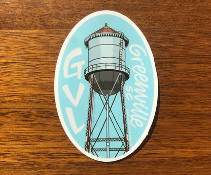 Greenville Sticker - SC Water Tower South Carolina GVL