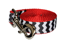 Chevron Dog Leash - Black/Red