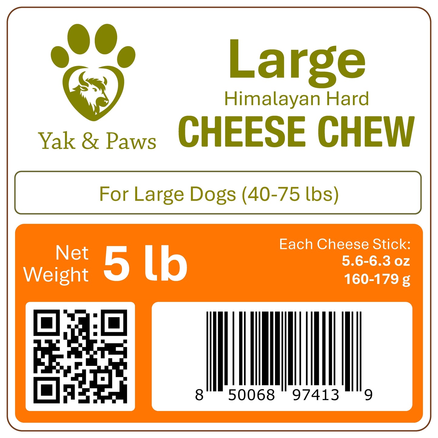 Large Yak Cheese Dog Chews