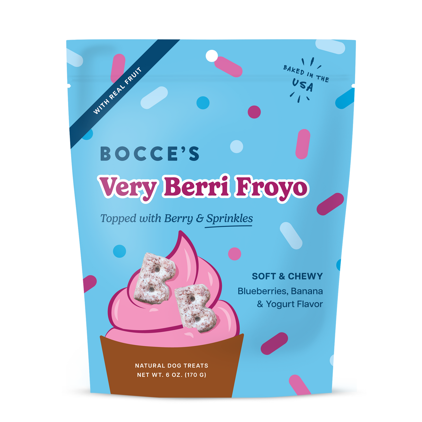 Very Berri Froyo with Berry and Sprinkles, Soft & Chewy, 6oz