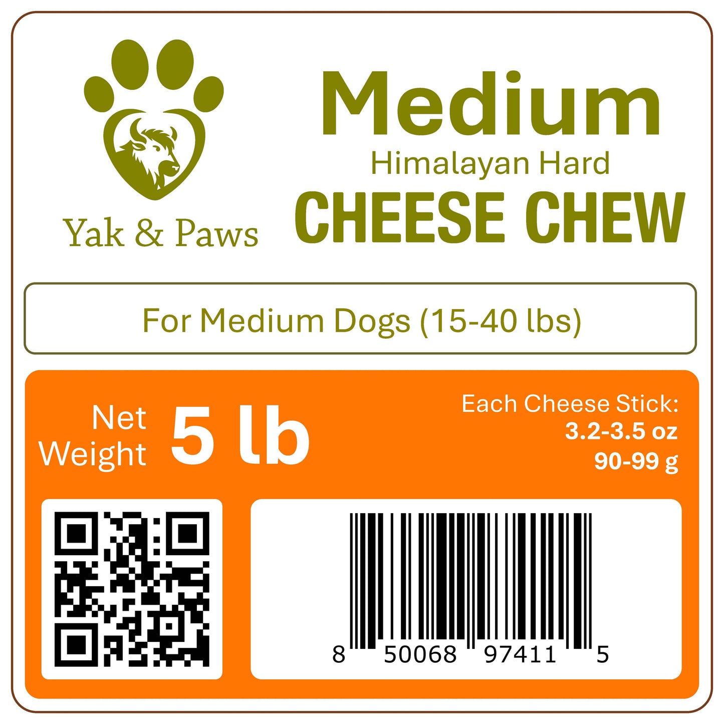 Large Yak Cheese Dog Chews