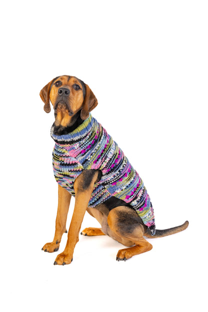 Purple Woodstick Cable Dog Sweater