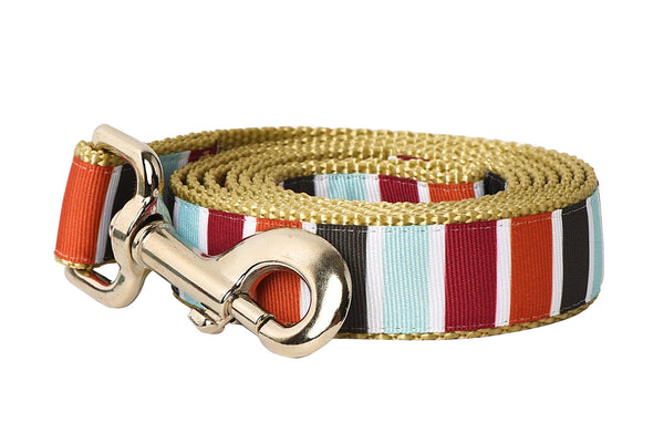 Hula Hoop Dog Leash - Hula Stripe on Tan