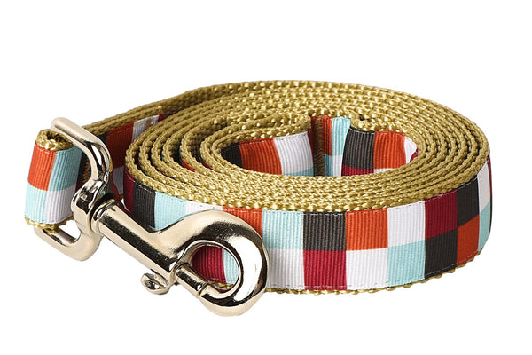 Hula Hoop Dog Leash - Hula Block on Tan