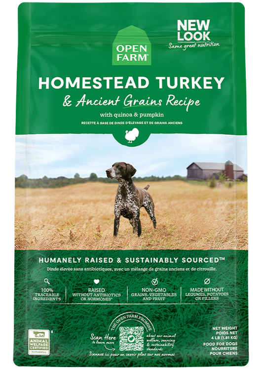 Open Farm Homestead Turkey & Ancient Grains Dry Dog Food 4lb