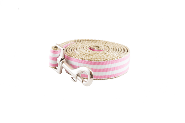 McBee Dog Leash Pink Cabana Stripe