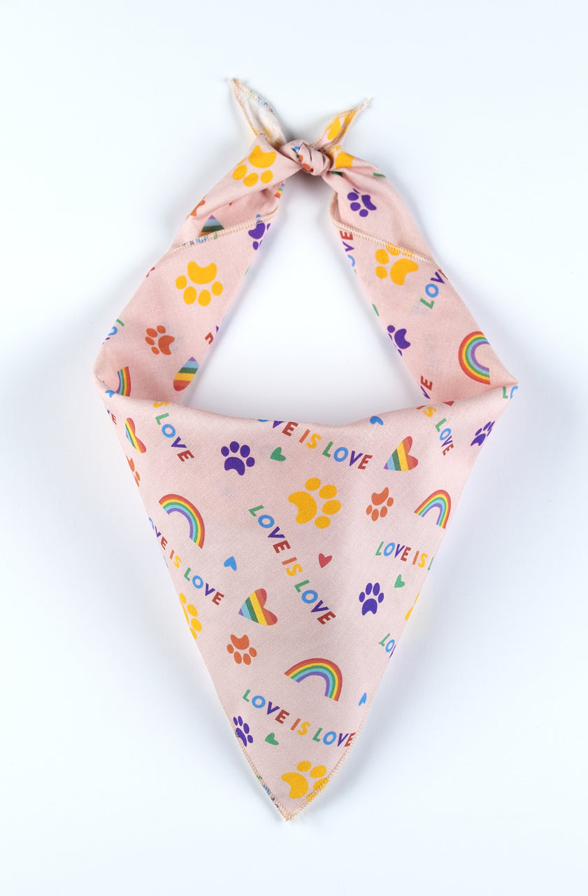 Pride Pink Dog Bandana - Love is Love