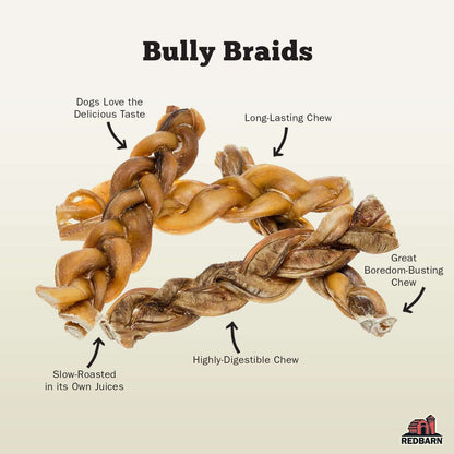 Red Barn Braided Bully Stick 12"