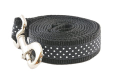 Pembroke Polka Dot Dog Leash-Black