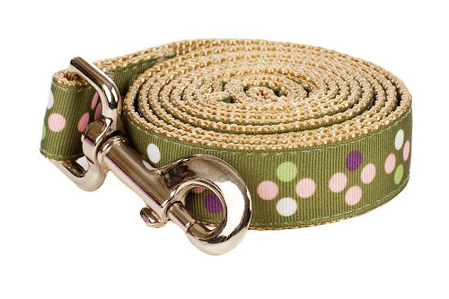 Sweet Pea Dog Leash - Pea Soup on Tan