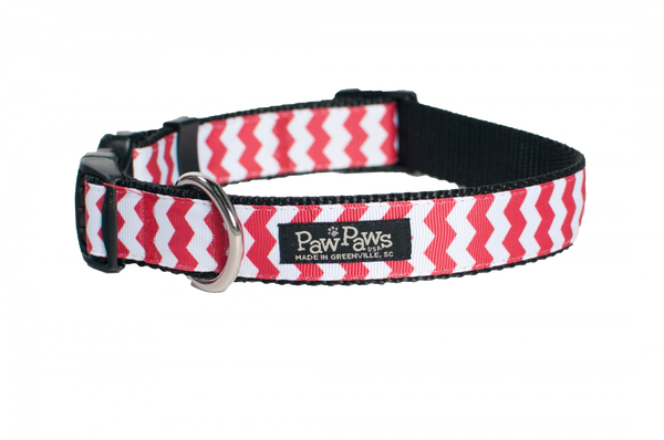 Chevron Dog Collar-Red