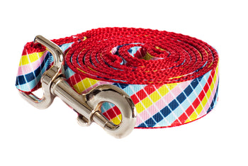 Bubble Gum Dog Leash - Mumbo Jumbo on Red