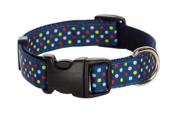 Bubble Gum Dog Collar - Tutti Frutti on Blue