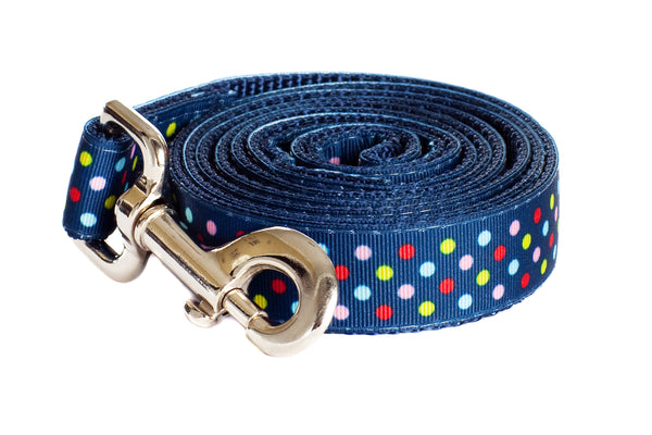 Bubble Gum Dog Leash - Tutti Frutti on Blue