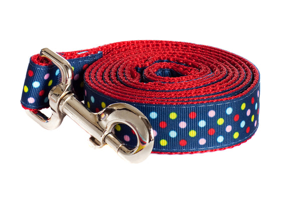 Bubble Gum Dog Leash - Tutti Frutti on Red