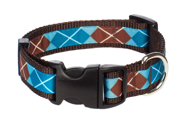 Chocolate Snow Cone Dog Collar-Argyle