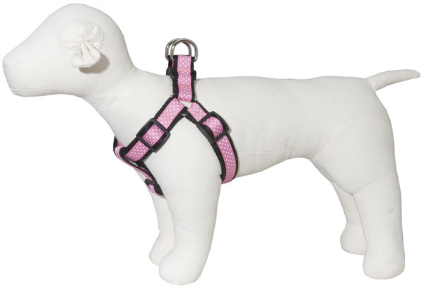 Pembroke Polka Dot Dog Harness-Pink