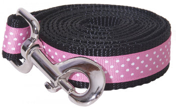 Pembroke Polka Dot Dog Leash-Pink