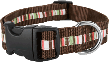 Midtown Brown Dog Collar - Stripe