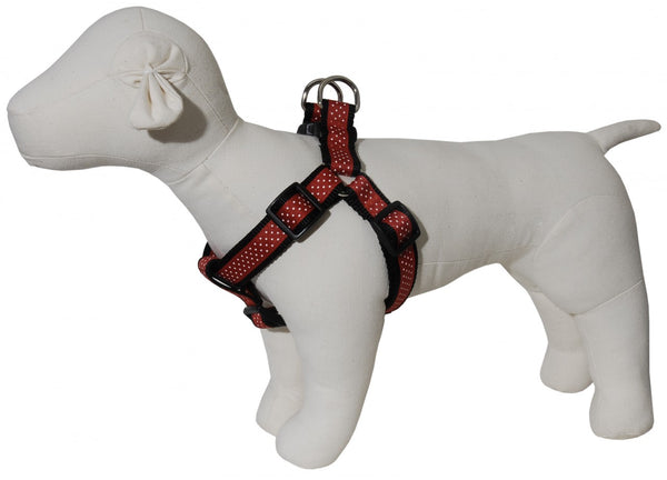 Pembroke Polka Dot Dog Harness-Red