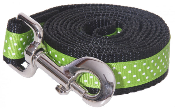 Pembroke Polka Dot Dog Leash-Lime