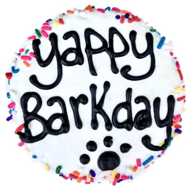 Dog Birthday Cake-Yogurt Covered Sprinkle Cake