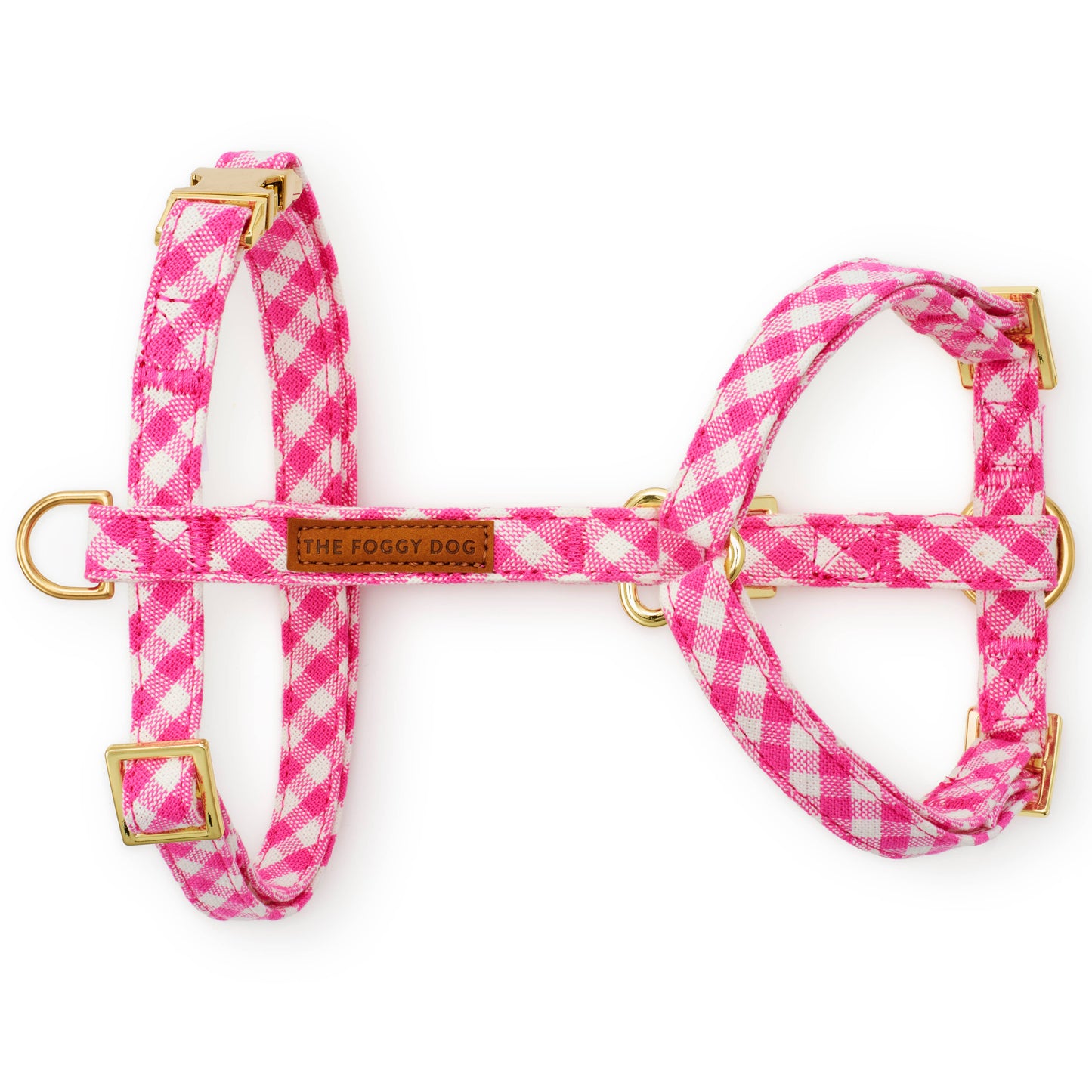 Hot Pink Gingham Dog Harness